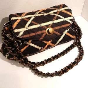 Talbots Quilted Purse w/ Chain Strap and Black Leather Trim